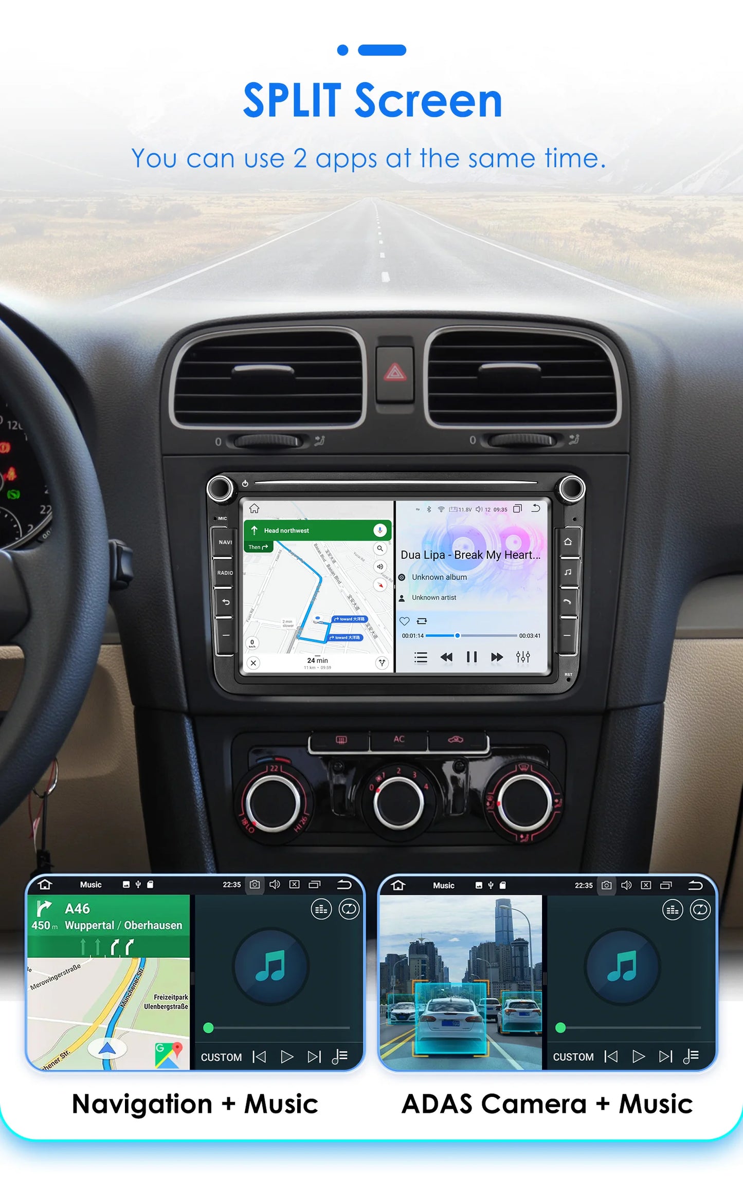 Car radio 8" Android 13 for VW Golf, Passat B7, Polo, Tiguan