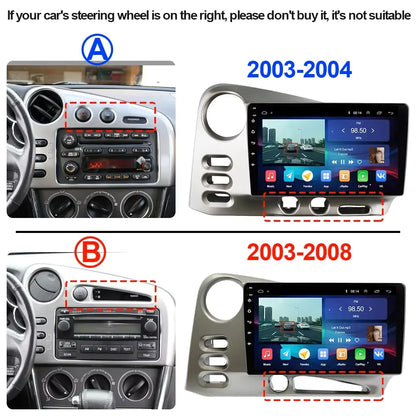 Autoradio Bluetooth per PONTIAC Vibe 2003 2004 per Toyota Corolla Matrix E140 2003-2008 Carplay Android GPS FM Smart Car System