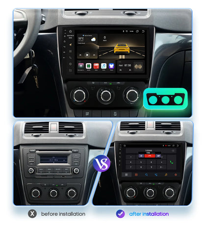 Autoradio 10.1" 2DIN para Skoda Yeti 2009-2014 con CarPlay y Android Auto