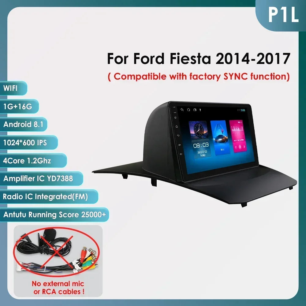 9" Double Din Android Car Stereo for Ford Fiesta 2009–2017