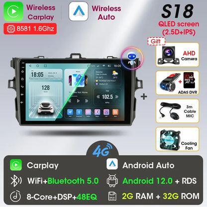 9" 2DIN Android Car Stereo for Toyota Corolla 2006-2012