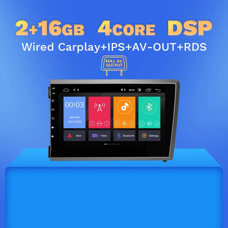 Multimedia Radio 8" 2Din Android 13 for Volvo S60 V70 XC70 XC90 2000-2004