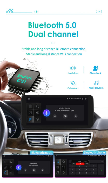 Autoradio 10.25" 2 Din Android CarPlay per Mercedes-Benz Classe C W204 S204 2008-2010