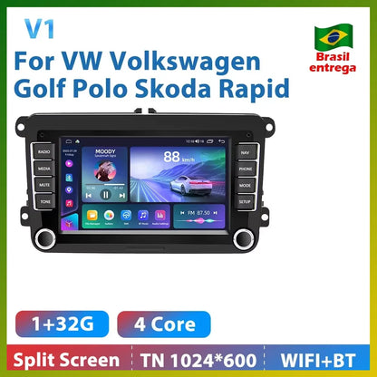 Podofo Android 11 7" 2 Din Car Radio for VW, Skoda and Seat – CarPlay and GPS
