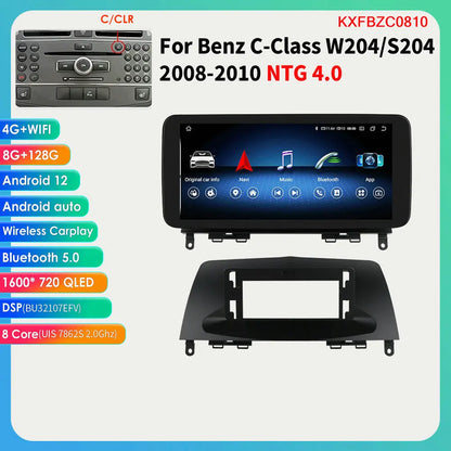 Autoradio 10.25" 2 Din Android CarPlay per Mercedes-Benz Classe C W204 S204 2008-2010