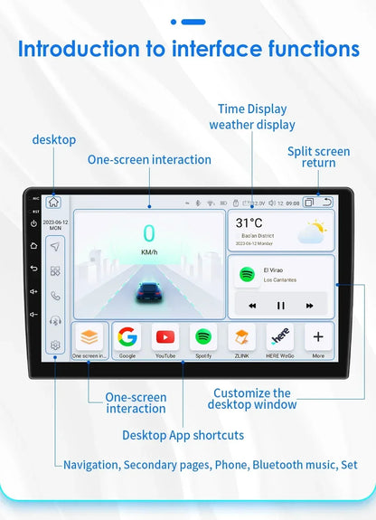 7 Inch 7862 AI 2din Android 13 Car Radio for Fiat 500 2007-2014 with GPS, CarPlay and 4G