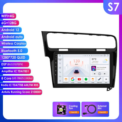 Android 10.1" 2DIN Radio per Volkswagen Golf 7 2013-2017 con CarPlay e 4G
