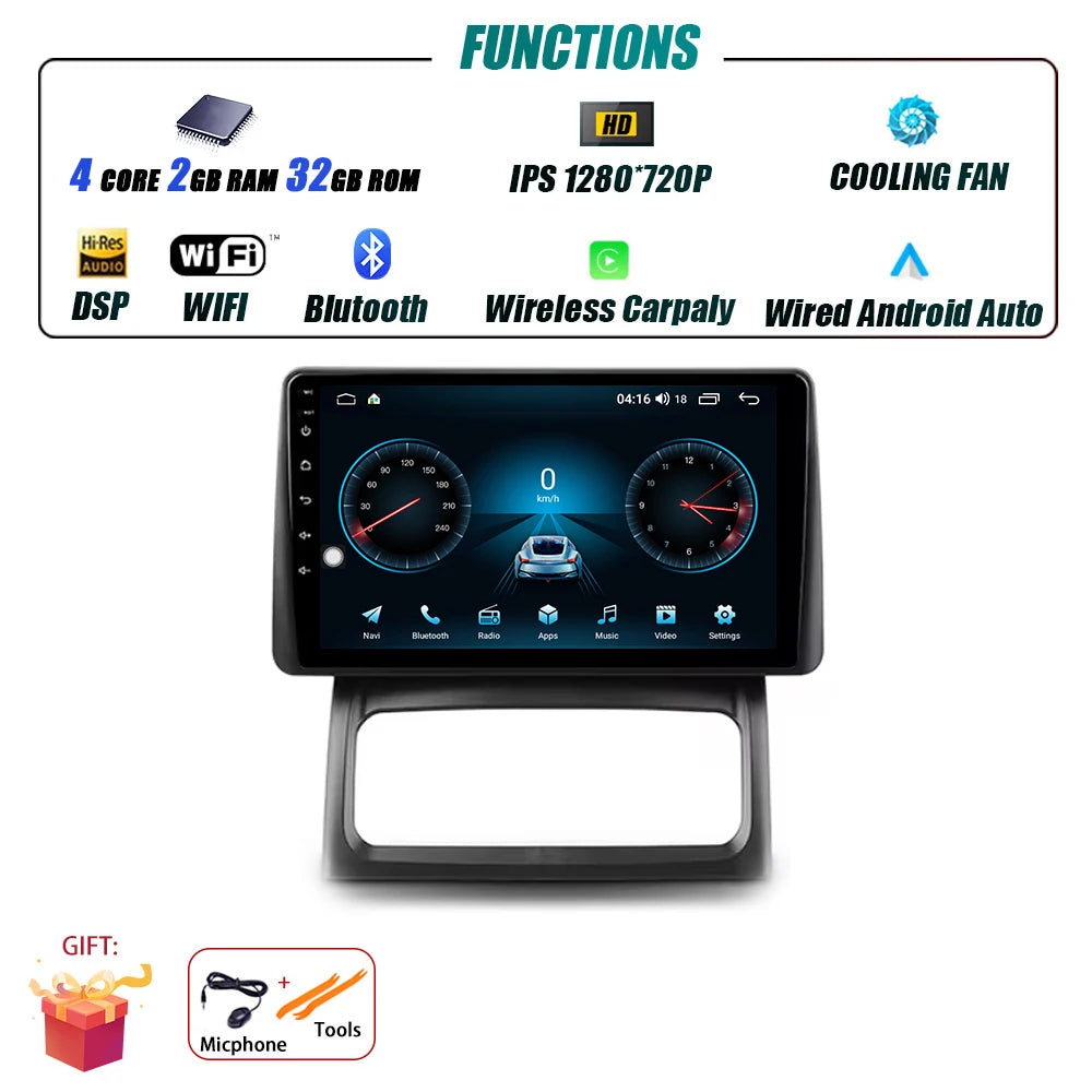 Autoradio 9" 1DIN CarPlay per Renault Clio 2001-2012