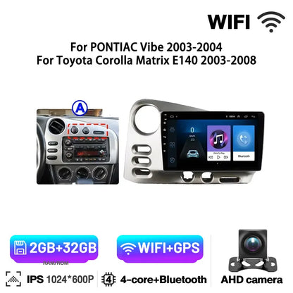Autoradio Bluetooth per PONTIAC Vibe 2003 2004 per Toyota Corolla Matrix E140 2003-2008 Carplay Android GPS FM Smart Car System