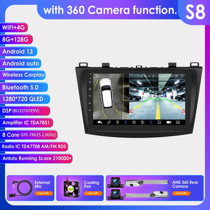 Android 9" Double Din car radio for Mazda 3 2010-2013
