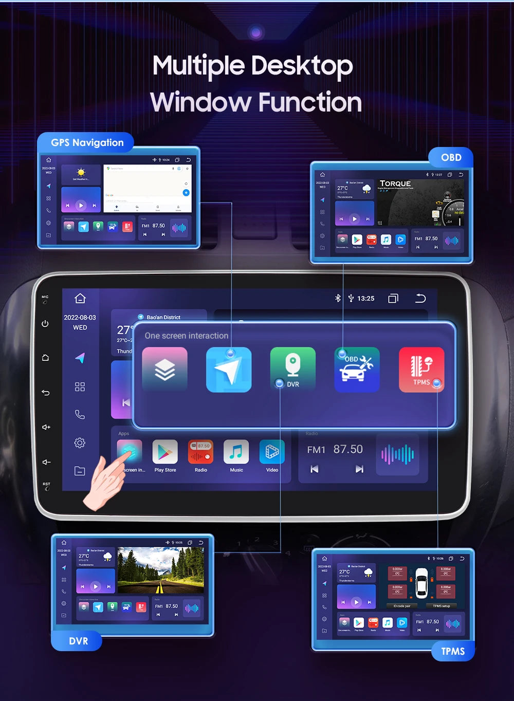 Autoradio 10.1" 1DIN Android Auto con GPS Universal AutoRadioCanario