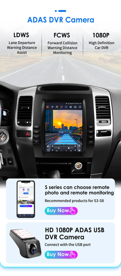 Autoradio Android 13 da 9,7" Double Din per Land Cruiser Prado 120 / Lexus GX470 2002-2009