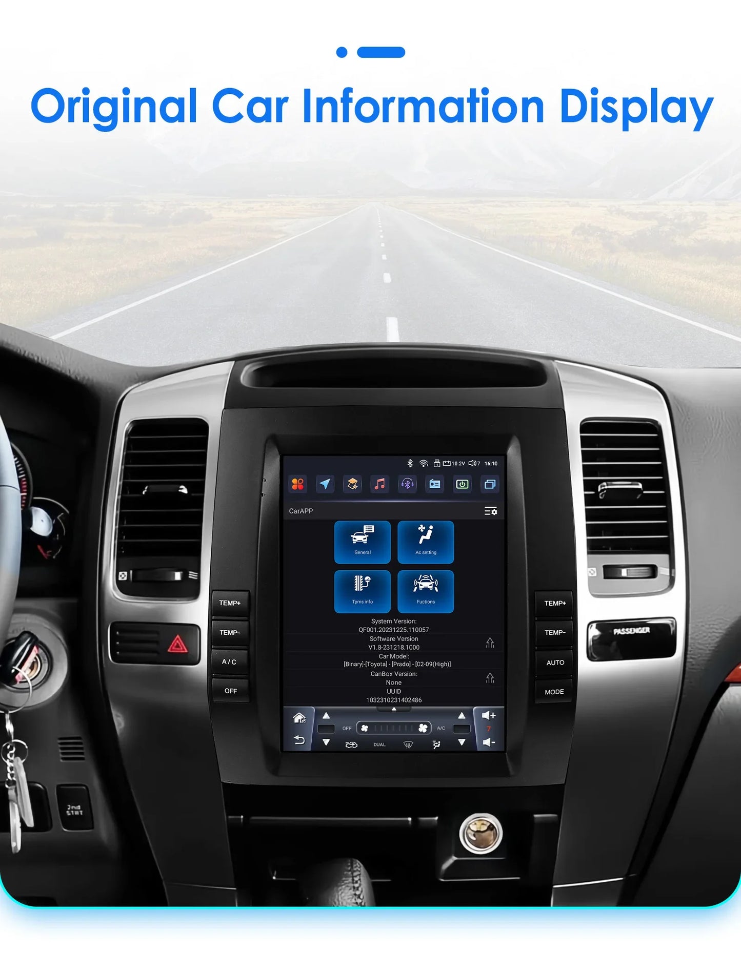 Autoradio Android 13 da 9,7" Double Din per Land Cruiser Prado 120 / Lexus GX470 2002-2009