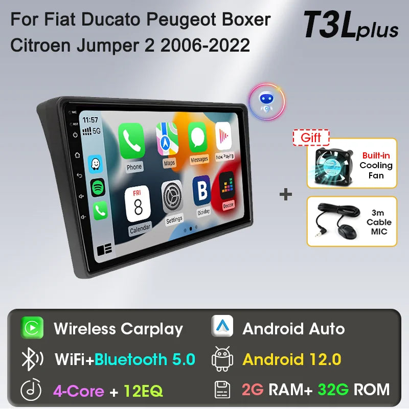 Autoradio 9" 2DIN Android per Fiat Ducato 2006-2022