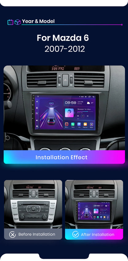 Car radio 9" 2DIN Android 12 for Mazda 6 2007-2012