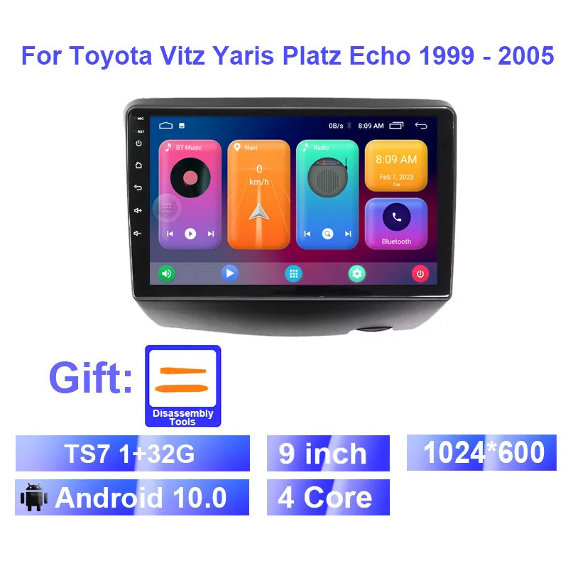 Android 13 CarPlay per Toyota Yaris 1999-2005 9" GPS