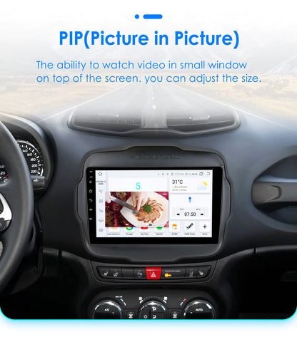 Autoradio 2DIN da 9" con Android 13 per Jeep Renegade 2016-2020