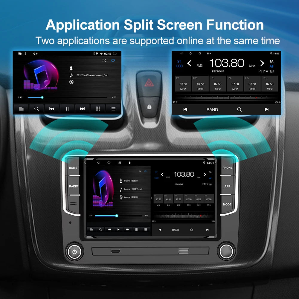 Wireless Carplay Android auto For VW Caddy 2005-2020 4-64GB Android 13 Stereo Car Radio GPS WIFI BT