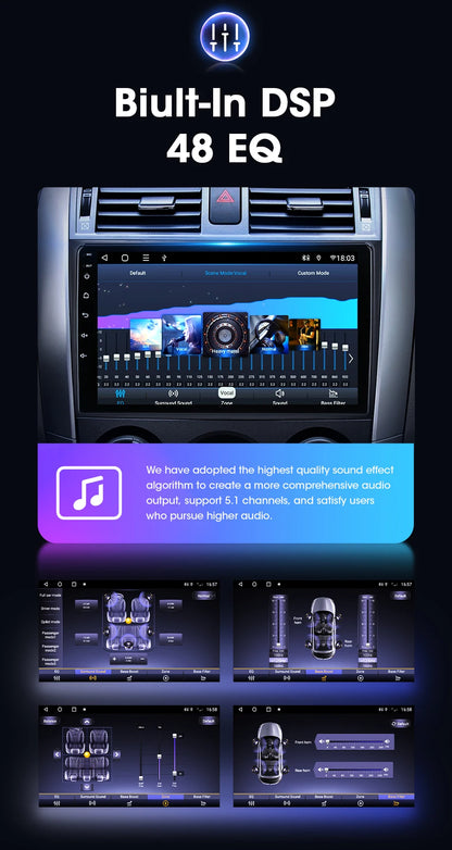 9" 2DIN Android Car Stereo for Toyota Corolla 2006-2012