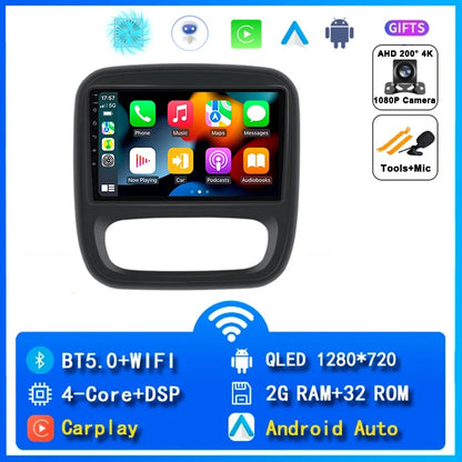 Autoradio Android 14 da 9" con CarPlay per Renault Trafic 3 2014-2021, Opel Vivaro B, 2014-2018