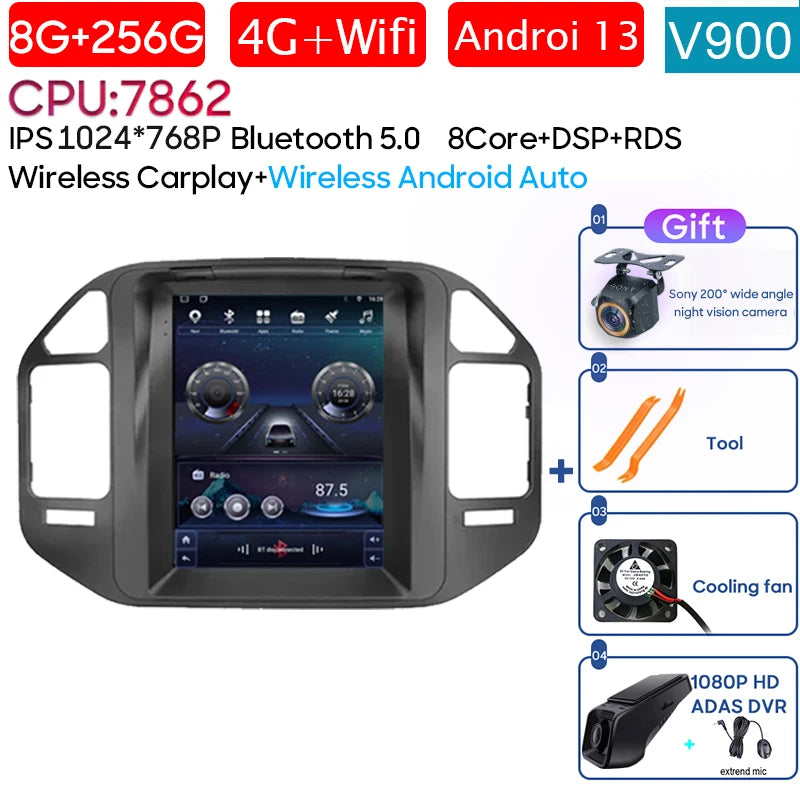Autoradio 9.7" 1DIN para Mitsubishi Pajero 1999-2011
