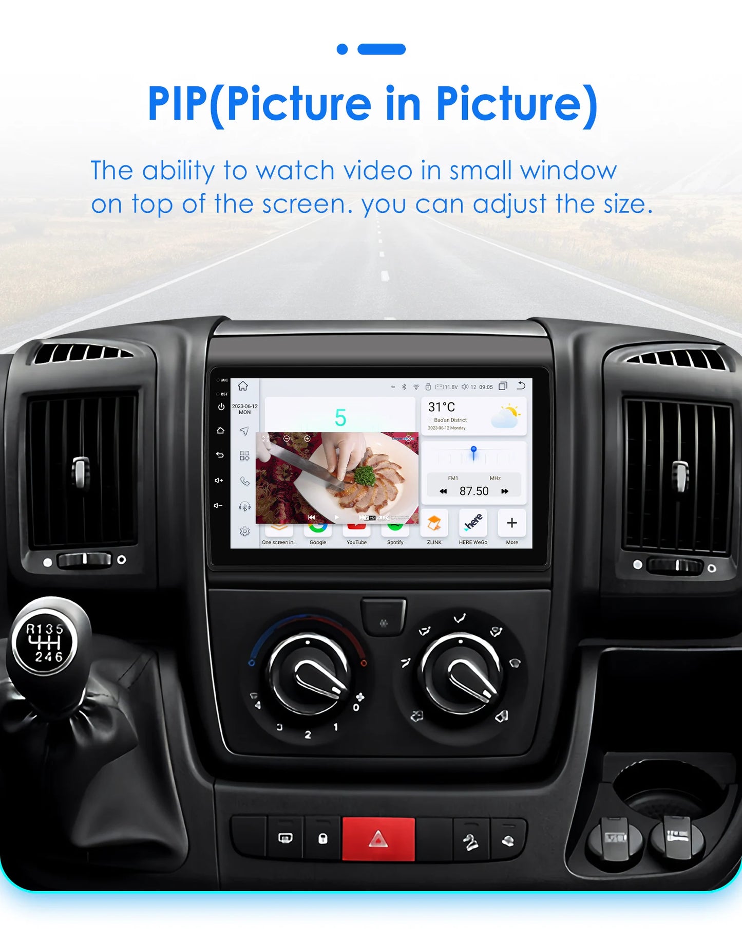 Android 9" CarPlay DSP per Fiat Ducato, Citroen Jumper, Peugeot Boxer