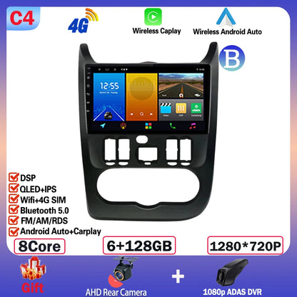 Android 13, 9" One Din, per Dacia Duster 2009-2015