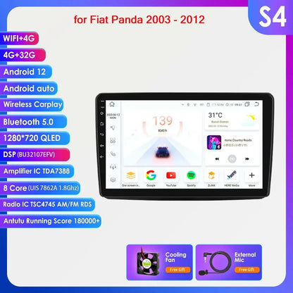 Autoradio GPS Android CarPlay da 9" per Fiat Panda 2003-2012
