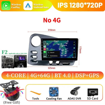 9" Android 14 CarPlay for Toyota Matrix 2003-2008 and Pontiac Vibe 2003-2004