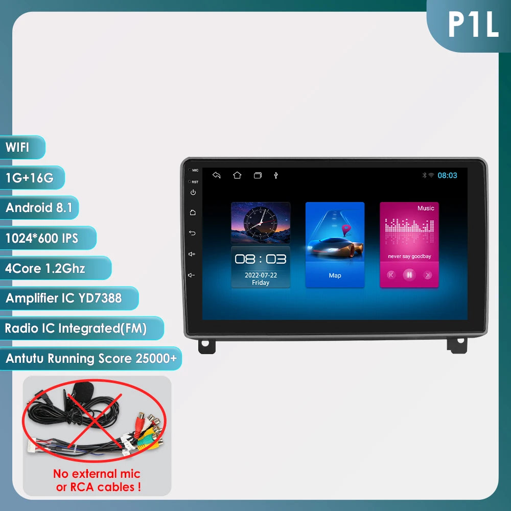 Autoradio GPS da 9" Peugeot 407 CC SW 2004-2011 CarPlay 2DIN