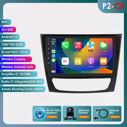 Autoradio Android 12, 9" para Mercedes E-class 2002-2009