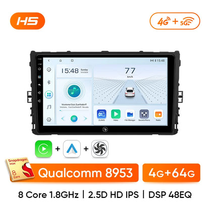 Autoradio Android 13 2DIN da 9" per Volkswagen Polo, T-Cross, T-Roc, Passat B8, Jetta MK7