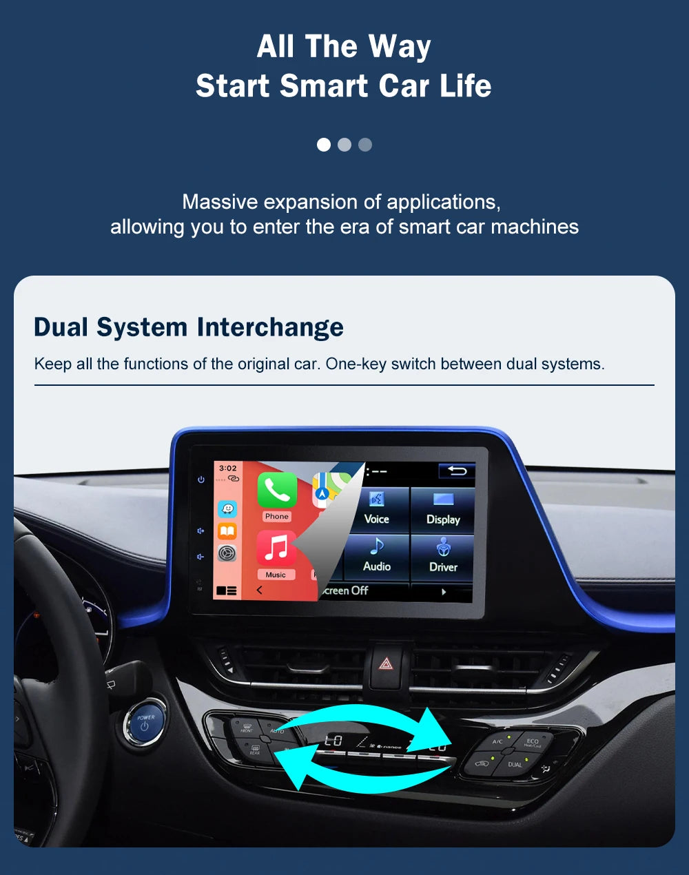 Wireless Android Auto CarPlay Adapter for Toyota Prius, C-HR, Avalon and more