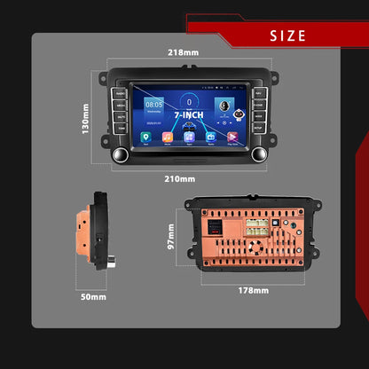 Podofo Android 11 7" 2 Din Car Radio for VW, Skoda and Seat – CarPlay and GPS