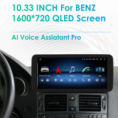 Autoradio 10.25" 2 Din Android CarPlay per Mercedes-Benz Classe C W204 S204 2008-2010