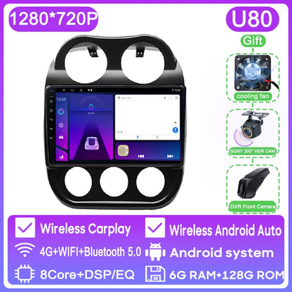Autoradio Android 13 10" 1DIN para Jeep Compass/Patriot 2011-2017