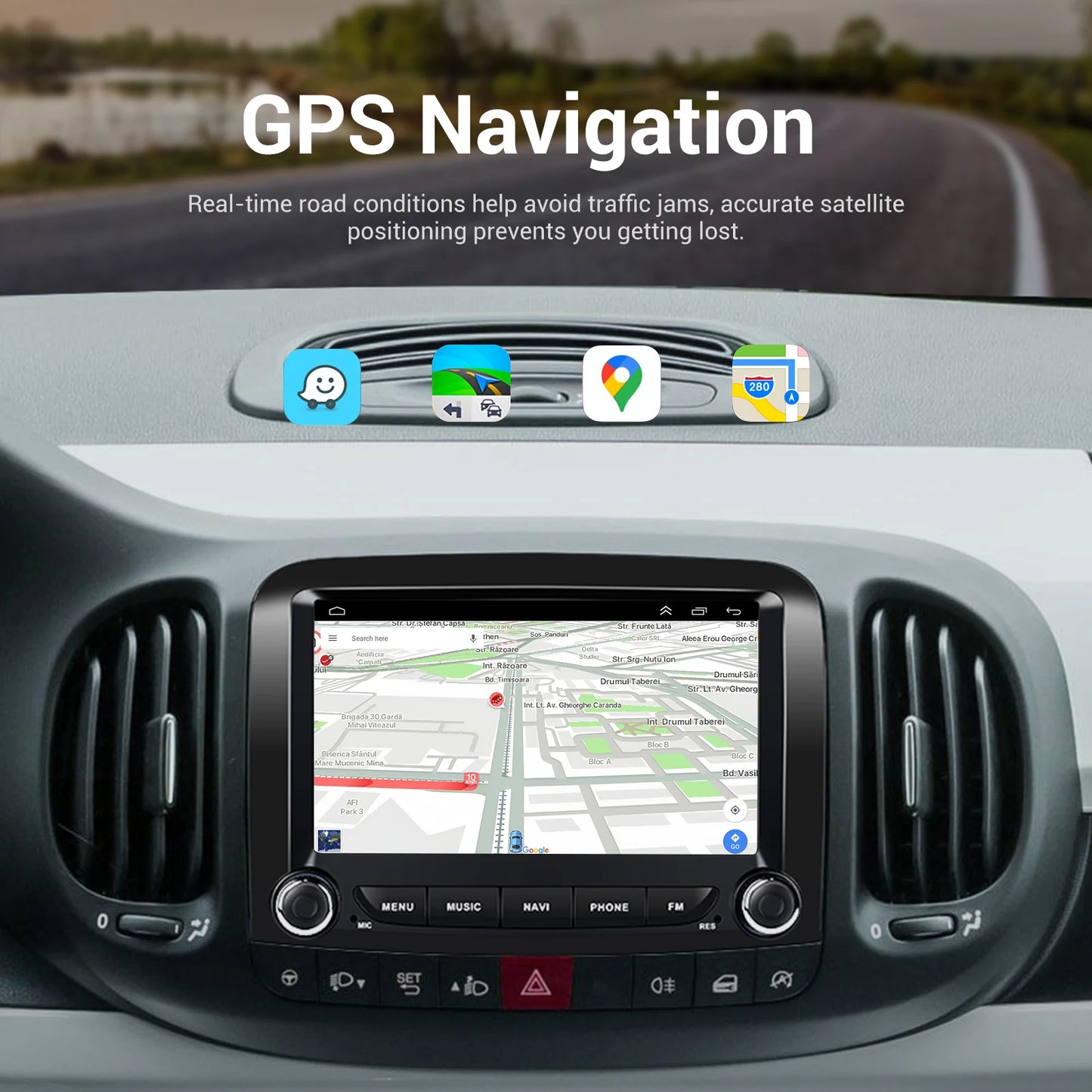 7" 2DIN Car Stereo for Fiat 500L 2013-2019 with CarPlay and Android Auto