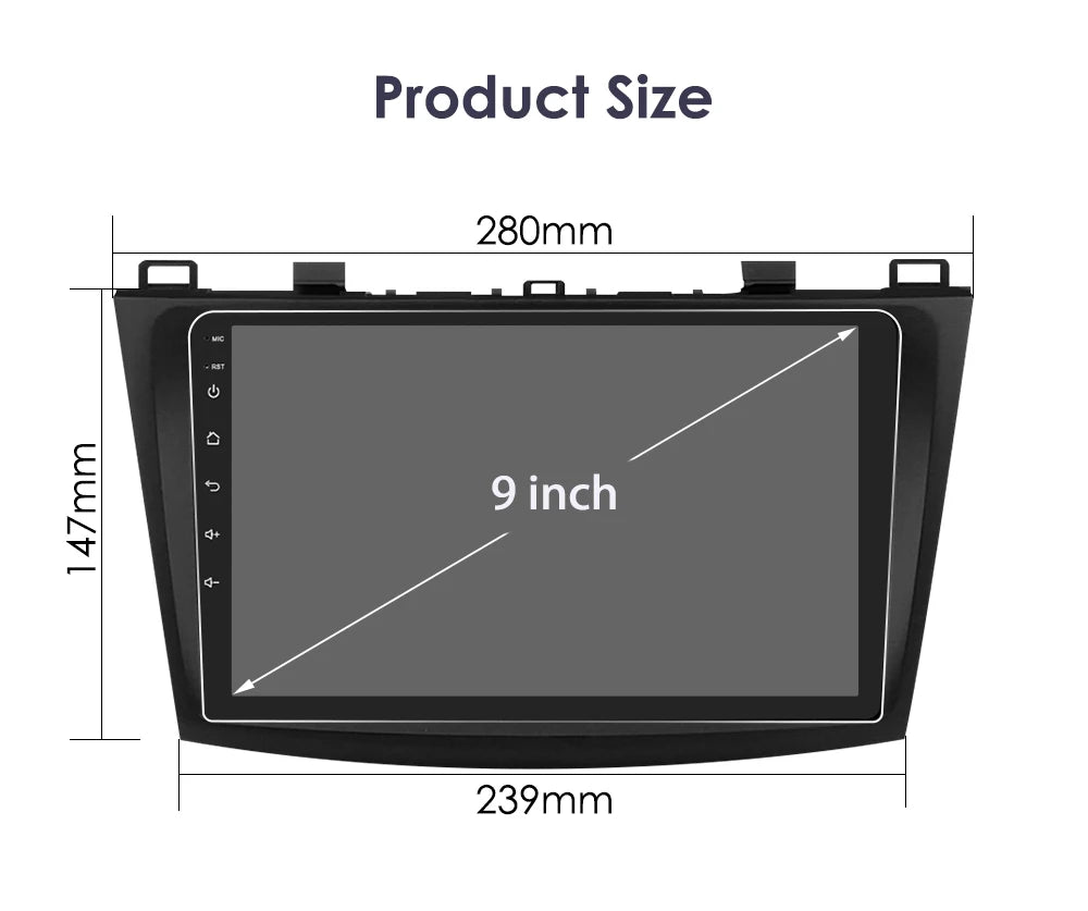 Android 9" Double Din car radio for Mazda 3 2010-2013