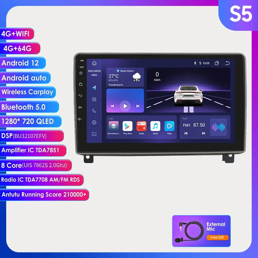 Autoradio GPS da 9" Peugeot 407 CC SW 2004-2011 CarPlay 2DIN