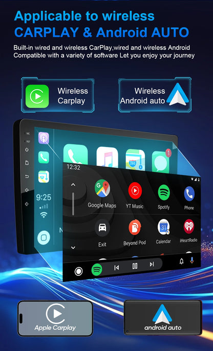 Autoradio Android 10.2" 1 Din para Renault Latitude y Renault Laguna - CarPlay, 5G Wifi, Mirror Link