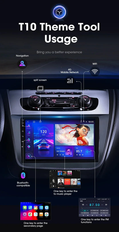 9" 2DIN CarPlay Car Stereo for Seat Altea 2004-2015