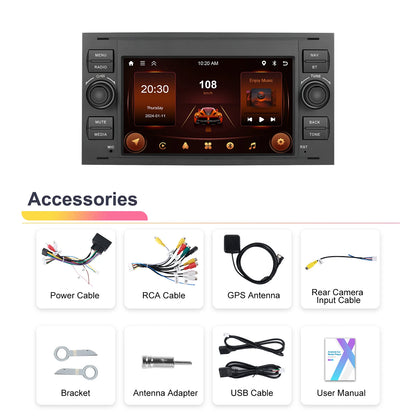 Autoradio 7" Double Din per Ford Kuga 2008-2011 - CarPlay, Android Auto, GPS e riproduzione multimediale