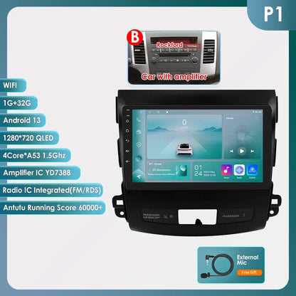 Car radio 9" 2 DIN for Mitsubishi Outlander 2005-2011