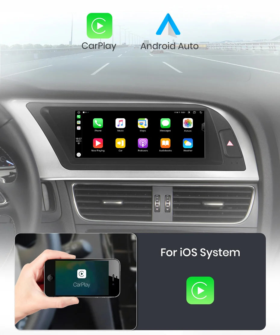 CarPlay Android Auto 8.8" 1 Din for Audi A4L 2009-2016