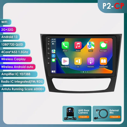 Autoradio Android 12, 9" para Mercedes E-class 2002-2009