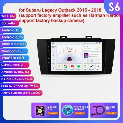 Android 9" 2DIN CarPlay radio for Subaru Legacy 2015-2018