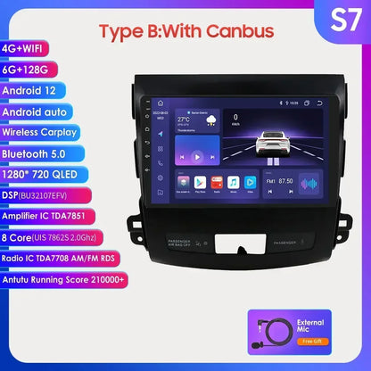 Car radio 9" 2 DIN for Mitsubishi Outlander 2005-2011