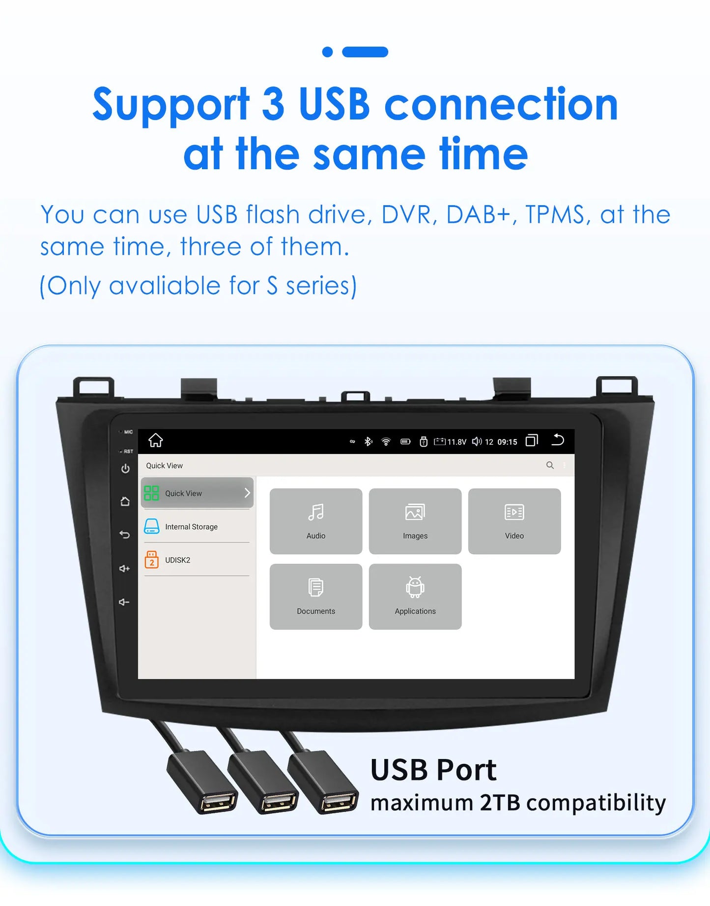 Android 9" Double Din car radio for Mazda 3 2010-2013