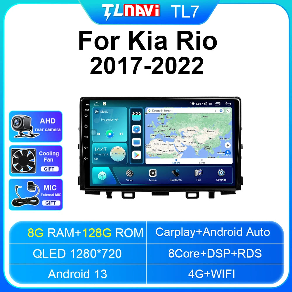 Autoradio stereo Android Auto da 9" per Kia Rio 2017-2022