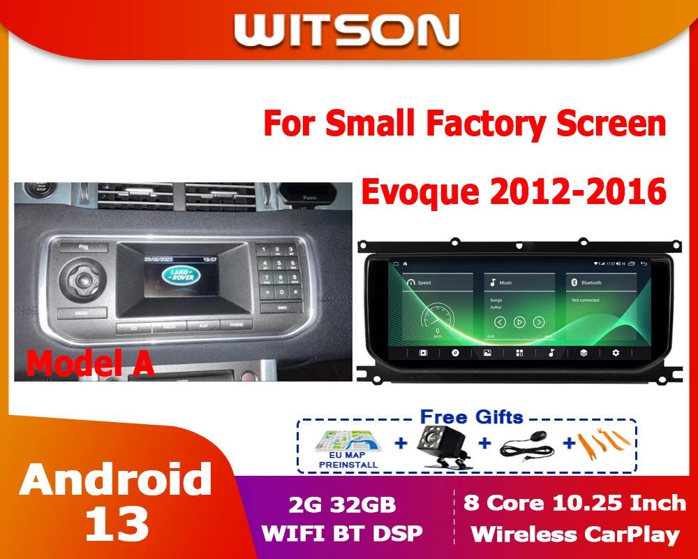10.25" Double Din Android Car Stereo for Range Rover Evoque 2012-2018